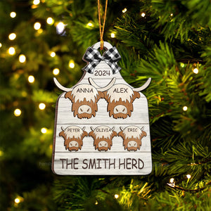 We Have A Herd - Gift For Family - Personalized Wood Ornament - NA94