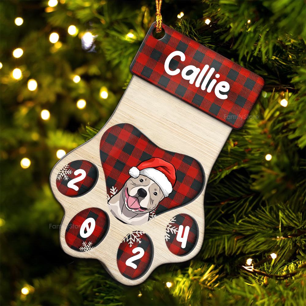 Christmas Dogs Woof Woof - Personalized Wood Ornament - Gift For Dog Lovers - CLP09 NA94