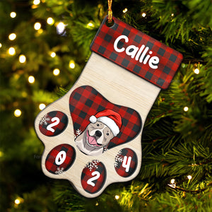 Christmas Dogs Woof Woof - Personalized Wood Ornament - Gift For Dog Lovers - CLP09 NA94