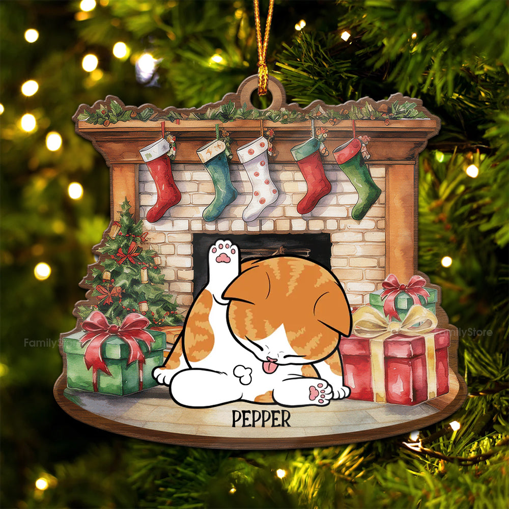 Happy Howliday - Gift For Cat Lover, Pet Lovers - Personalized Wood Ornament - CLP10 NH96