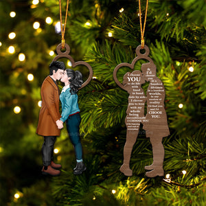 Side View I Choose You - Gift for Couples - Personalized Wood Ornament - CL30 NH96