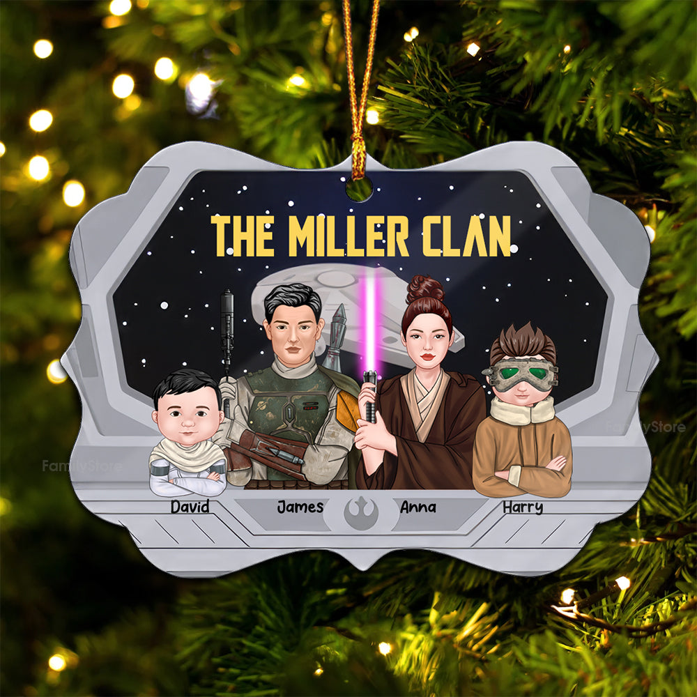 Star War Galaxy Clan - Personalized Wood Ornament - Gift For Family Members - NA94