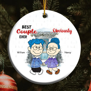 Best Couple Ever Obvicusly Personalized Ceramic Ornament - Gift For Couple, Husband Wife, Anniversary, Engagement, Wedding, Marriage Gift CL43 NH96