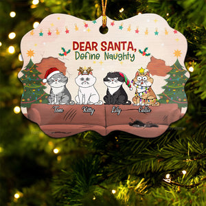 Dear Santa, Define Naughty - Gift For Cat Lover, Pet Lovers - Personalized Wood Ornament - CLP03 NH96