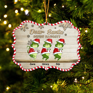 Dear Santa Define Naughty Grinch Cats- Gift For Cat Lover, Pet Lovers - Personalized Wood Ornament - CL16 NH96