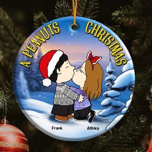 A Peanuts Christmas - Personalized  Ceramic Ornament - Gift For Couple, Husband Wife, Anniversary, Engagement, Wedding, Marriage Gift - CL45 NH96