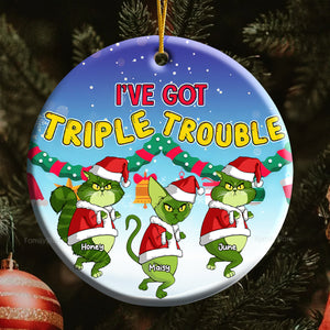 I've Got Many Trouble Grinch Cats- Gift For Cat Lover, Pet Lovers - Personalized Ceramic Ornament - CL16 NH96