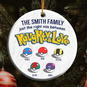 Pokemon Family Just The Right Mix Between Naughty And Love - Gift For Family - Personalized Ceramic Ornament - CL10 NA94