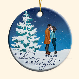 All Is Calm All Is Bright - Gift For Couples - Personalized Ceramic Ornament - CL30 NH96