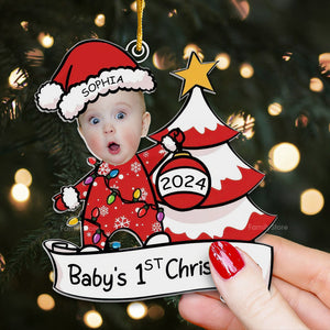 Baby's First Christmas Baby Newborn - Gift For Family - Personalized Acrylic Ornament