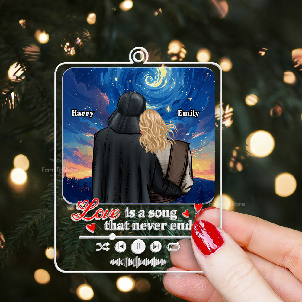 Star War I Love You Forever And Ever - Personalized Acrylic Ornament - Gift For Couples, Husband Wife, Boyfriend Girlfriend  - CL19 NA94