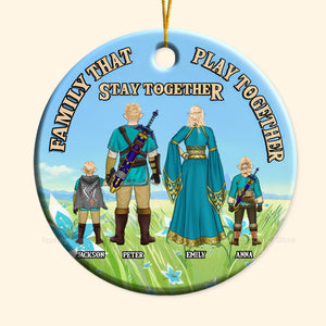 Family That Play Together Stay Together Zelda - Personalized Ceramic Ornament - Gift For Family Memmber CL07 NH96