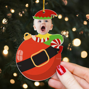 Cute Baby Elf Christmas - Gift For Family - Personalized Acrylic Ornament NA94