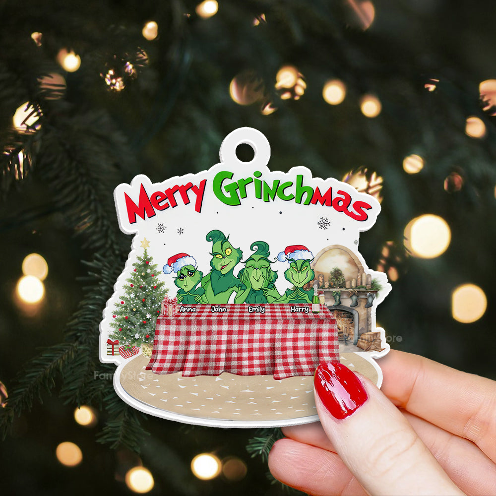 On My Way To The Grinch Party - Gift For Family Members - Personalized Acrylic Ornament  - CL27 NA94