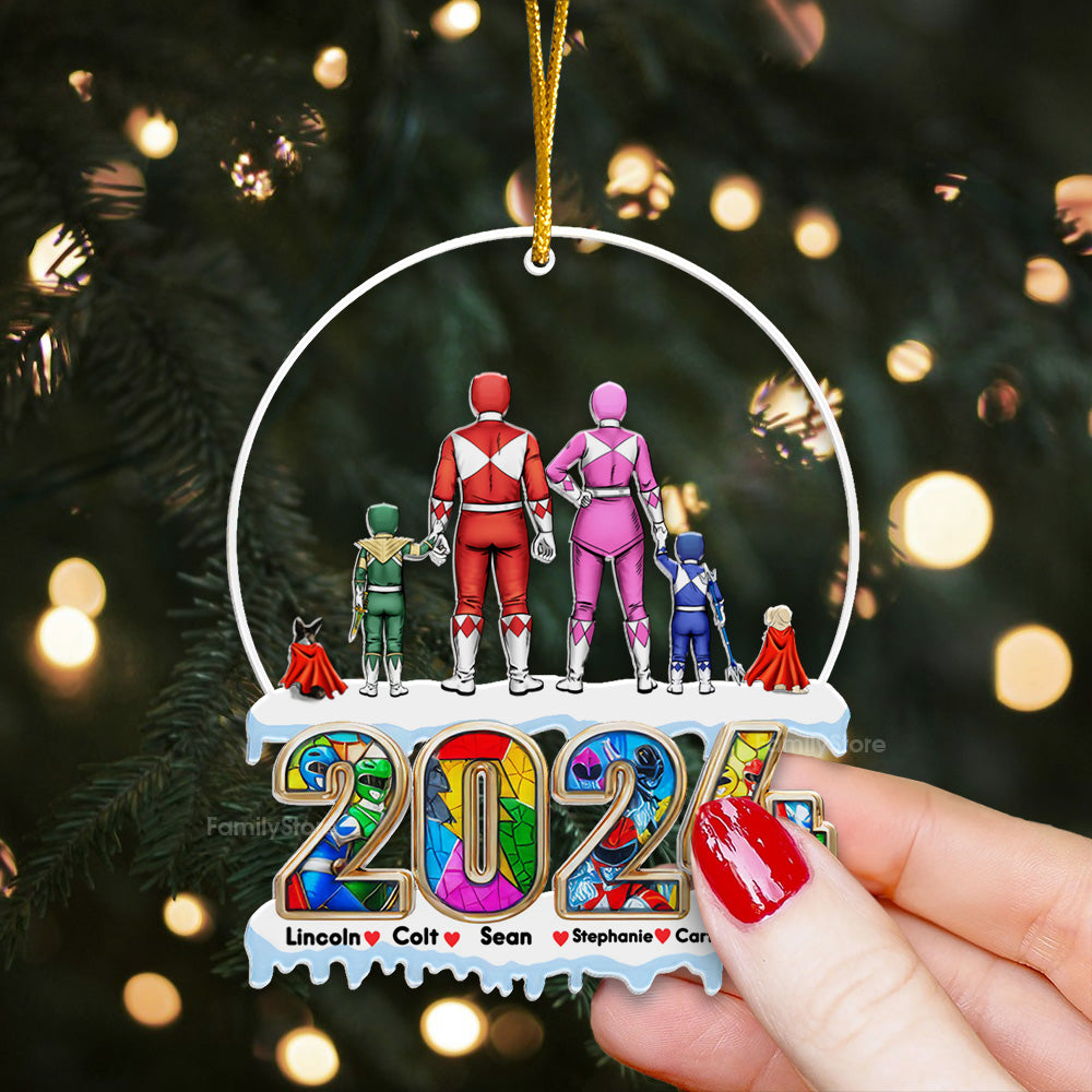 The Best Family The Best Power Ranger Team - Gift For Family Members - Personalized Acrylic Ornament  - CL21 NA94