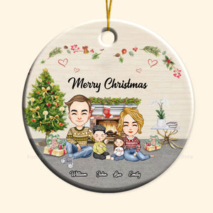 You And Me And Our Family - Gift For Family - Personalized Ceramic Ornament NA94