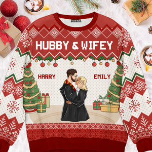 Hubby And Wifey Harry Potter - Personalized Ugly Sweatshirt - Gift For Couple, Husband Wife, Anniversary CL20 NH96