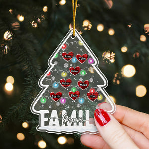 Christmas Family Tree Sweet Heart - Gift For Family - Personalized Acrylic Ornament - NA94