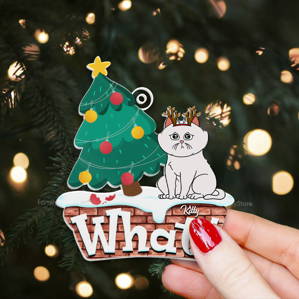 Santa’s Little Helper - Gift For Cat Lover, Pet Lovers - Personalized Acrylic Ornament - CLP03 NH96