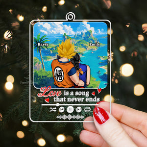 Dragon Ball Love Is A Song That Never End - Personalized Acrylic Ornament - Gift For Couples - CL18 NA94