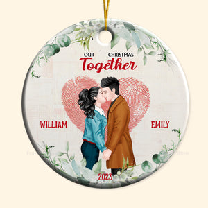 Our First Christmas Together - Gift for Couples - Personalized Ceramic Ornament - CL30 NH96