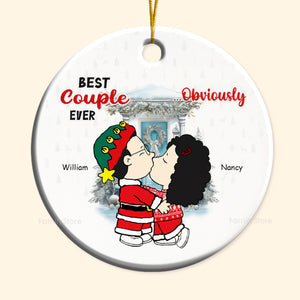 Best Couple Ever Obvicusly Personalized Ceramic Ornament - Gift For Couple, Husband Wife, Anniversary, Engagement, Wedding, Marriage Gift CL45 NH96