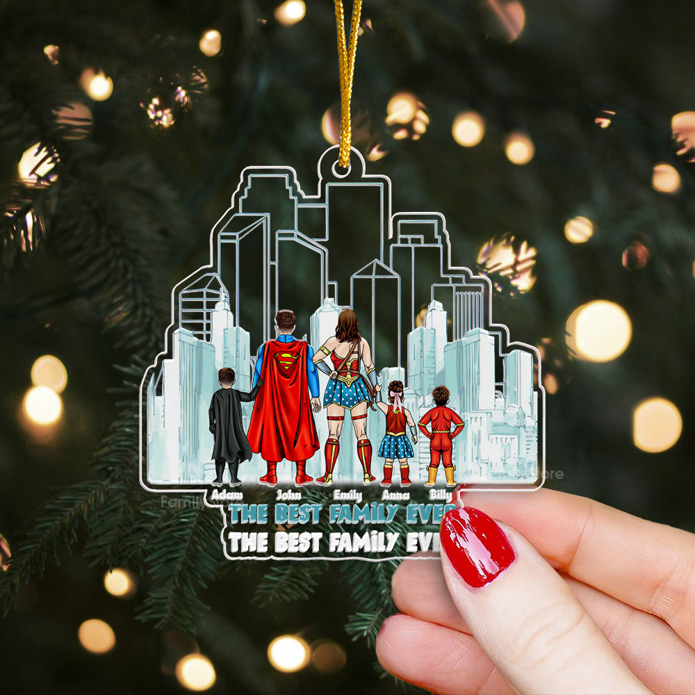 We Are Super Heros - Gift For Family - Personalized Acrylic Ornament - CL02 NA94