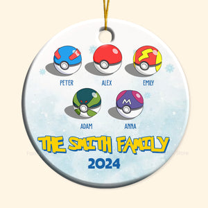 Pokemon We Are The Best Team, The Best Family Forever - Gift For Family - Personalized Ceramic Ornament - CL10 NA94