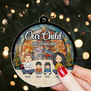 Christmas With Our Child - Personalized Acrylic Ornament - Gift For Family Members - CL35 NA94