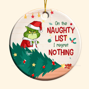 Dear Santa Naughty Nice We Tried Grinch Cats- Gift For Cat Lover, Pet Lovers - Personalized Ceramic Ornament - CL16 NH96