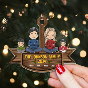 Family Together On Holiday - Christmas Gift For Family Members - Personalized Acrylic Ornament  - CL35 NA94