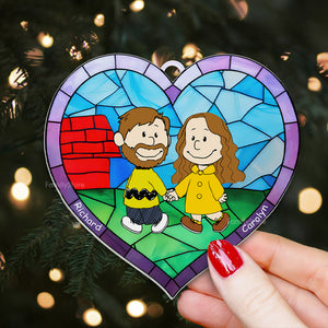 Merry Christmas Peanuts Couple - Personalized Acrylic Ornament - Gift For Couple, Husband Wife, Anniversary, Engagement, Wedding, Marriage Gift - CL43 NH96