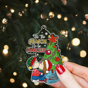 Peanuts Tis The Season To Be Married - Gift For Couples - Personalized Acrylic Ornament - CL45 NH96