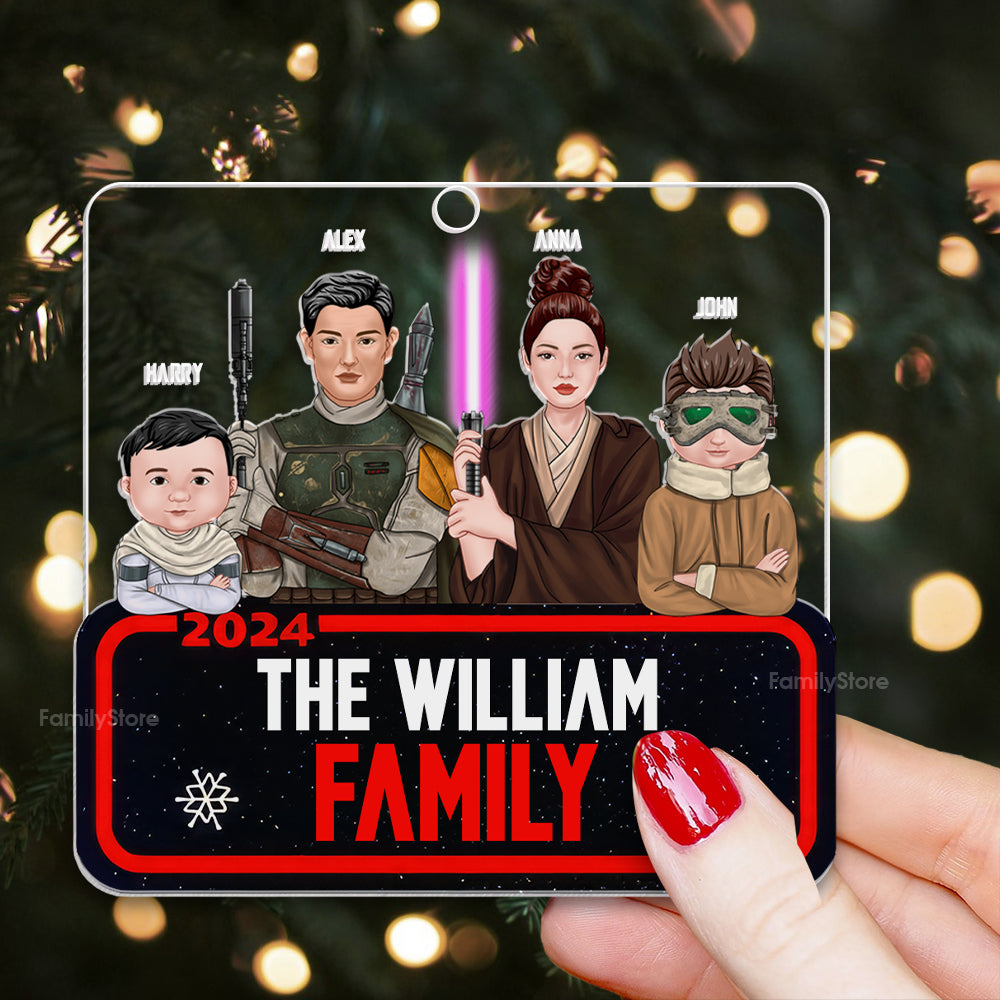 Star War Christmas Galaxy Family Version 2 - Personalized Acrylic Ornament - Gift For Family Members - NA94