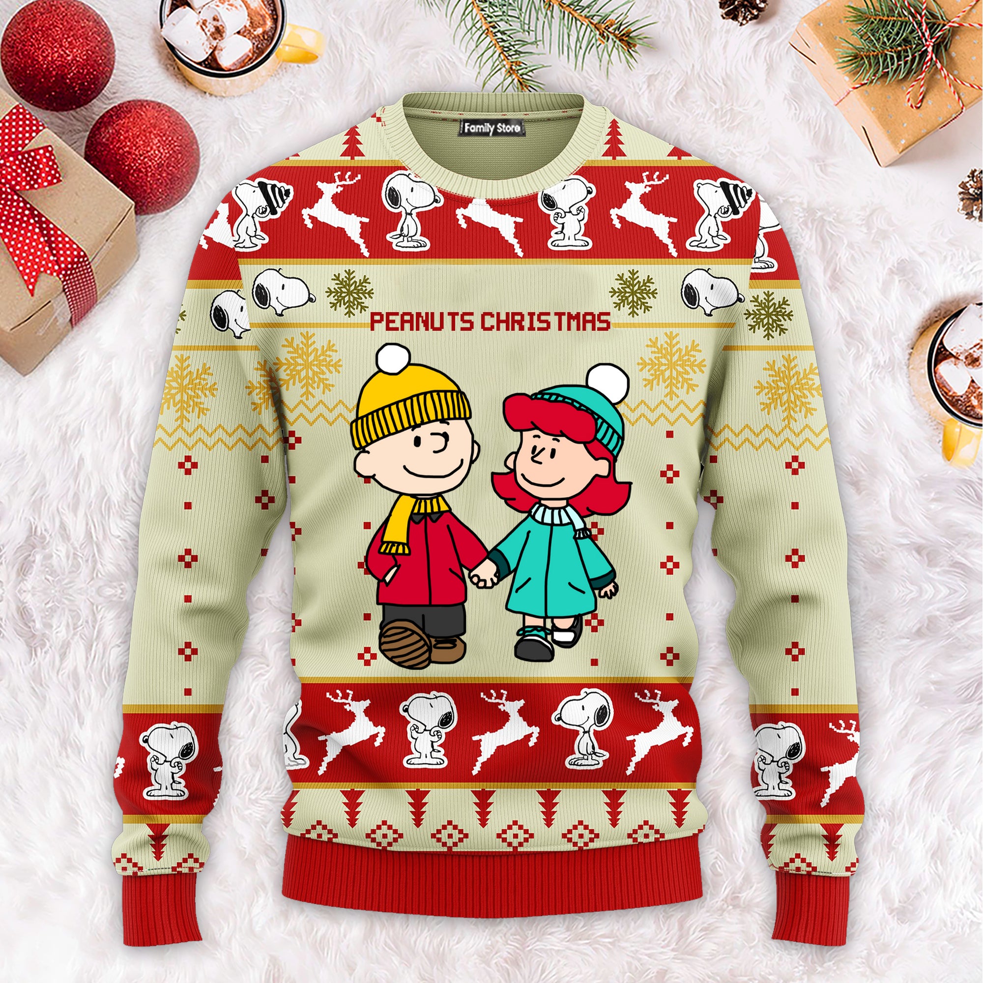 Peanuts Christmas - - Personalized Ugly Sweatshirt - Gift For Couple, Husband Wife, Anniversary CL41