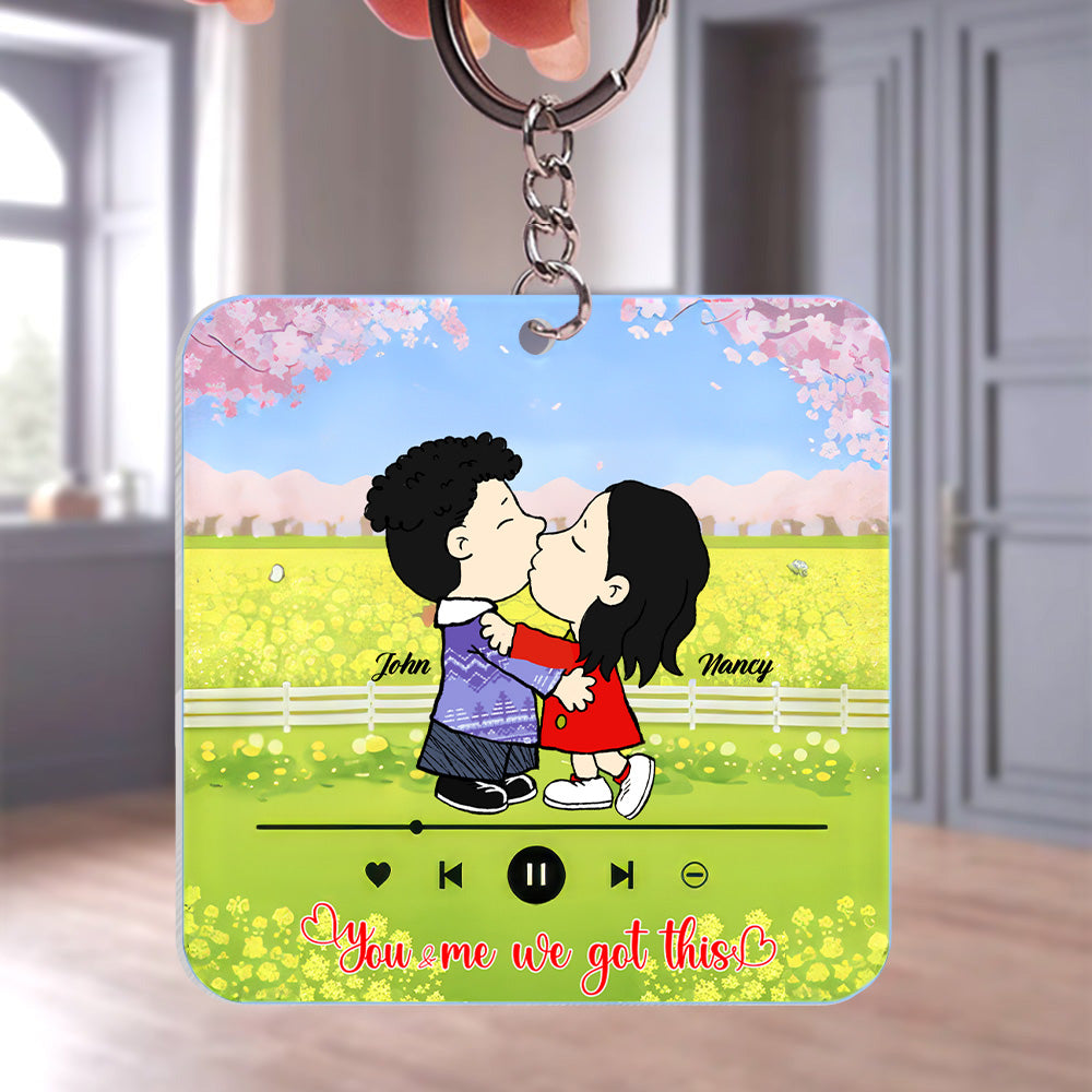 You And Me We Got This Peanuts - Personalized Acrylic Keychain - Gift For Couple, Husband Wife, Anniversary, Engagement, Wedding, Marriage Gift GR9 NH96