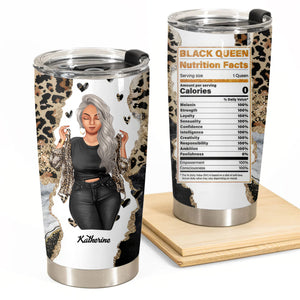 Black Queen Nutrition Facts - Personalized Tumbler - Gift for Juneteenth Black Women, African Americans | GR3