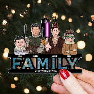 Merry Sithmas 2024 We Are A Family From The Galaxy Star War - Christmas Gift For Family Members - Personalized Acrylic Ornament - CL46 NA94