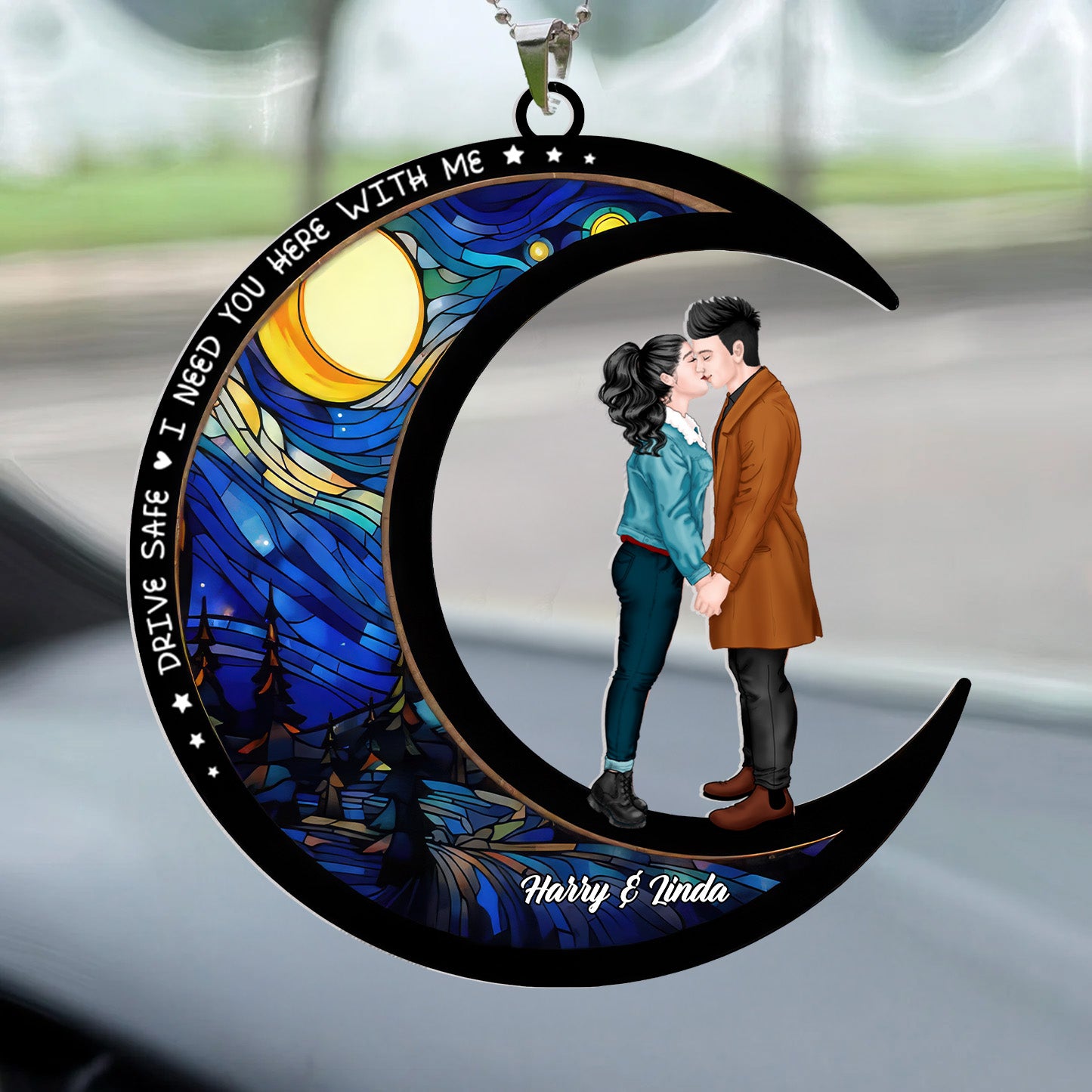 I Need You Here With Me - Personalized Car Hanging Ornament - Gift For Couple, Husband Wife, Anniversary, Engagement, Wedding, Marriage Gift - CL30 NA94