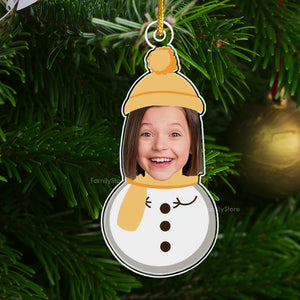 Christmas Snowman With Kids - Gift For Family - Personalized Acrylic Ornament - NA94