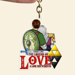 The Legend Of Love A Link Between Us Zelda - Personalized Acrylic Keychain - Gift For Couple, Husband Wife, Anniversary, Engagement, Wedding, Marriage Gift CL32 NH96