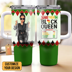 Proud African American Black Queen - Personalized Drink Tumbler - Gift For Juneteenth Black Women, Mom | GR3