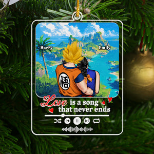 Dragon Ball Love Is A Song That Never End - Personalized Acrylic Ornament - Gift For Couples - CL18 NA94