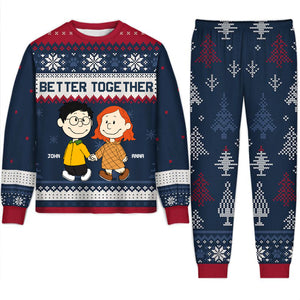 Peanuts We Wish You A Merry Christmas - Personalized Unisex Pajamas Set - Gift For Couple, Husband Wife, Anniversary - CL43 NA94