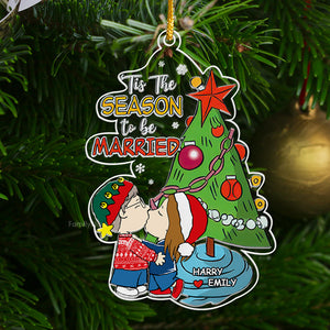 Peanuts Tis The Season To Be Married - Gift For Couples - Personalized Acrylic Ornament - CL45 NH96