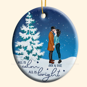 All Is Calm All Is Bright - Gift For Couples - Personalized Ceramic Ornament - CL30 NH96