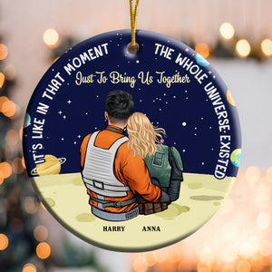 I It's Like In That Moment The Whole Universe Existed Just To Bring Us Together Star Wars - Personalized Ceramic Ornament - Gift For Couple, Husband Wife, Anniversary, Engagement, Wedding, Marriage Gift CL19 NH96