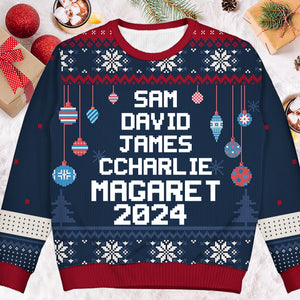 Our Family Christmas Tree 2024 - Gift For Family - Personalized Ugly Sweatshirt - NA94