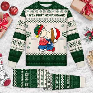 Lovely Merry Kissmas Peanuts - Personalized Unisex Pajamas Set - Gift For Couple, Husband Wife, Anniversary - CL45 NA94