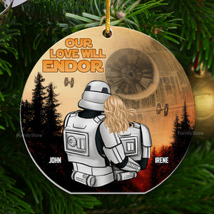 Star War Our Love Will Endor - Personalized Acrylic Ornament -  Gift For Couple, Husband Wife, Anniversary, Engagement, Wedding, Marriage  - CL19 NA94